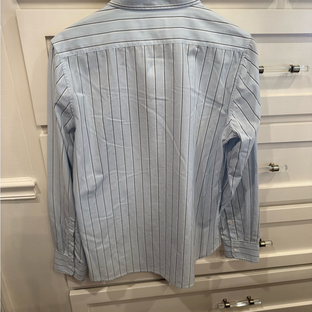 Nili Lotan Women's Blue Striped Button Down Shirt - Picture 5 of 7